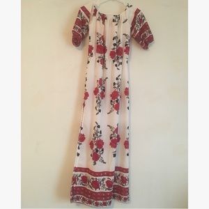 Off the shoulder floral maxi dress